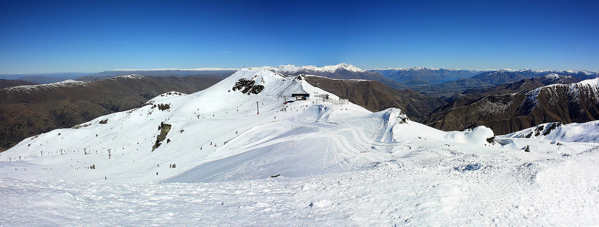 Cardrona Valley in the evening with alpine light on the Pisa Range, Central Otago