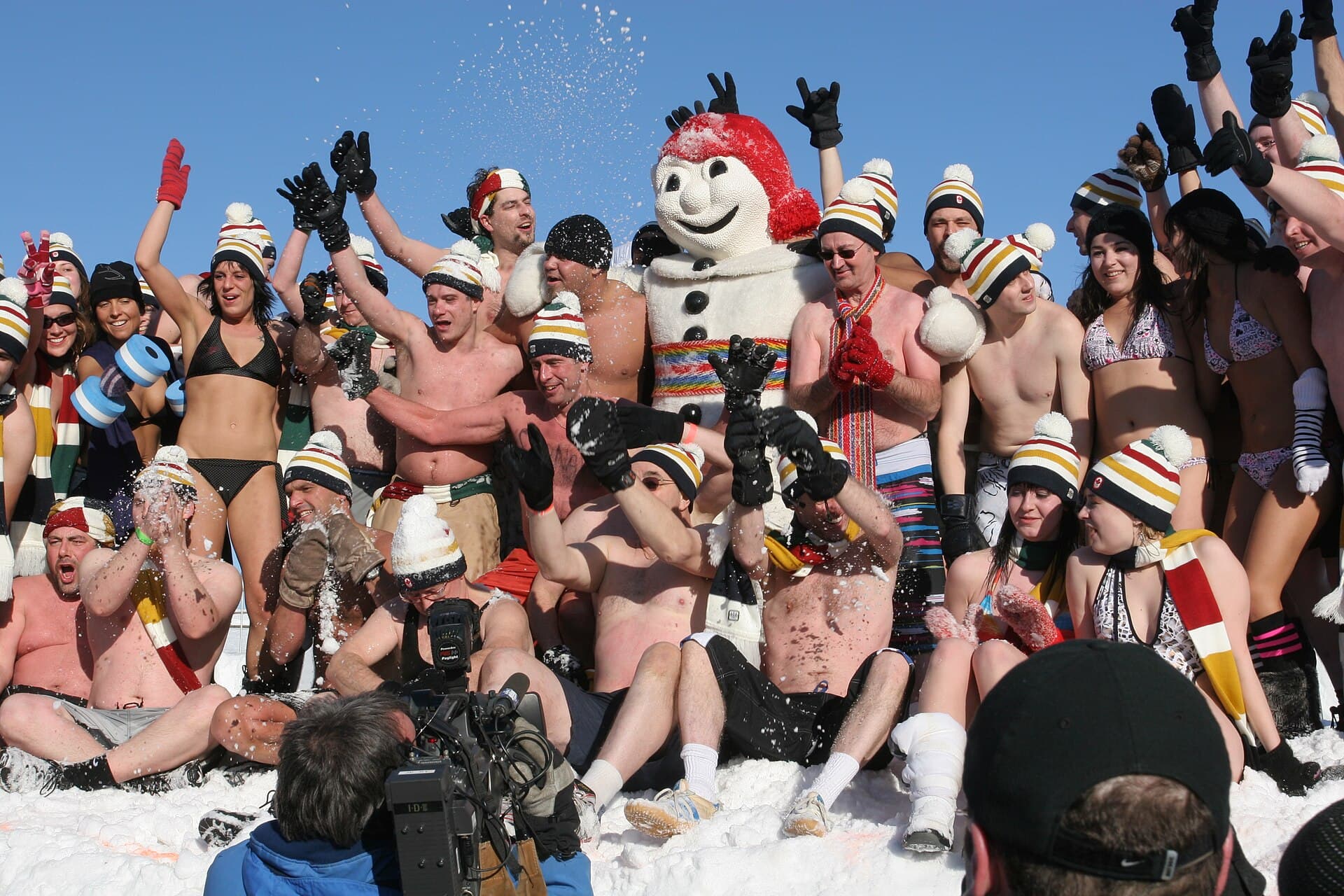 Snow sculpture contest on the Plains of Abraham during the Carnaval de Québec