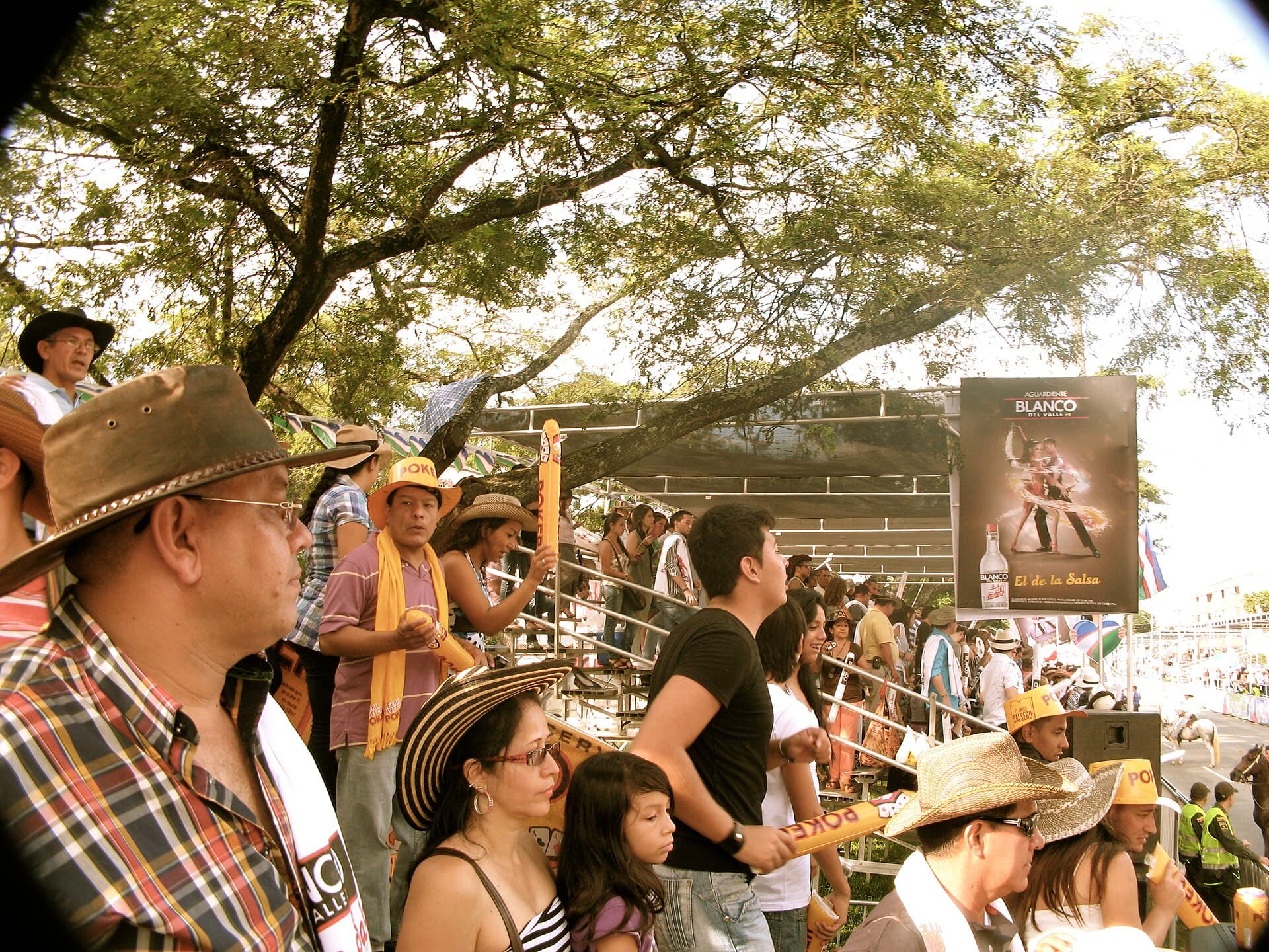 Spectators in the grandstands of the Salsódromo on the Autopista Suroriental, Cali