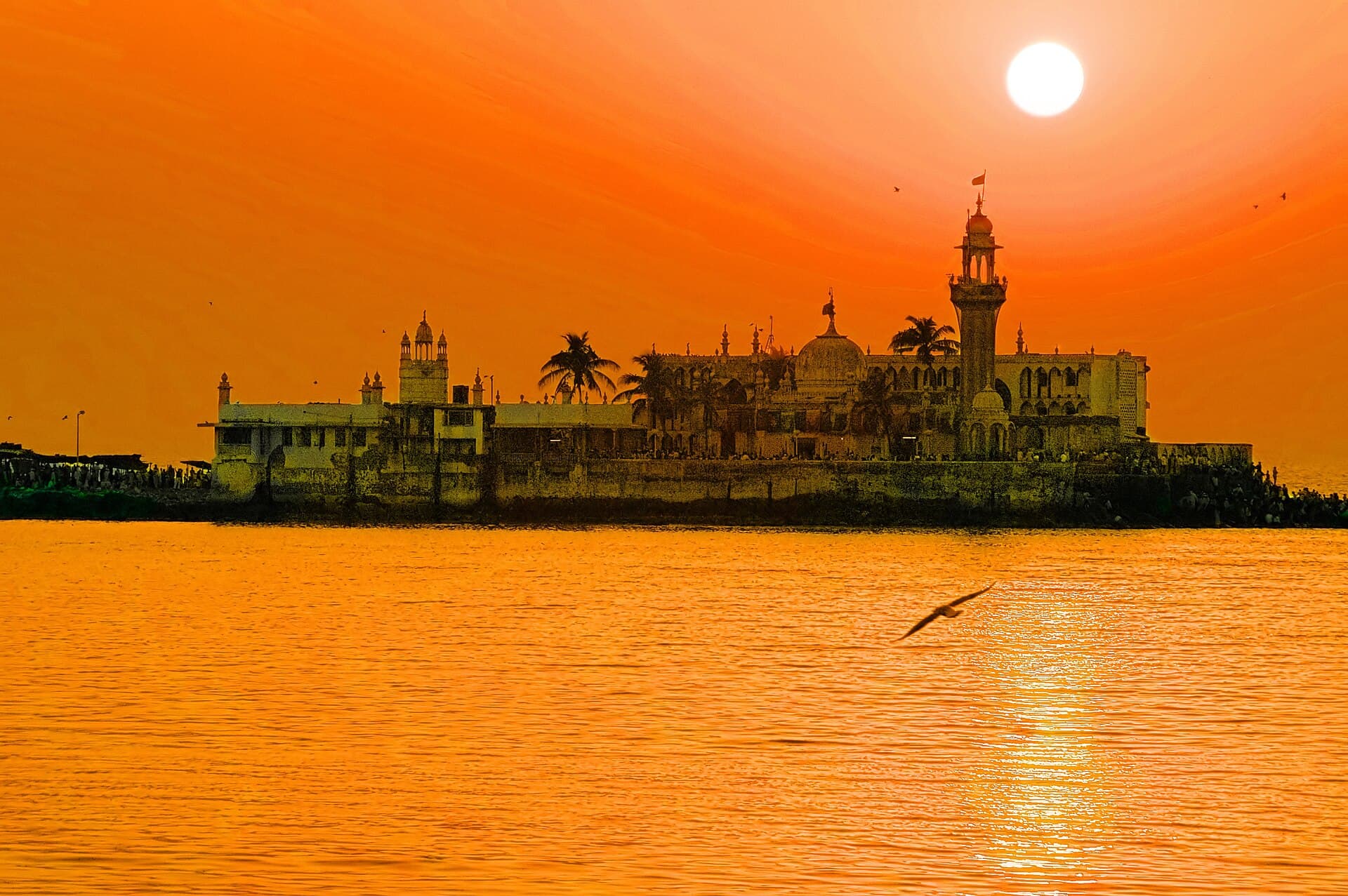 Haji Ali Dargah and its causeway at low tide, Mumbai