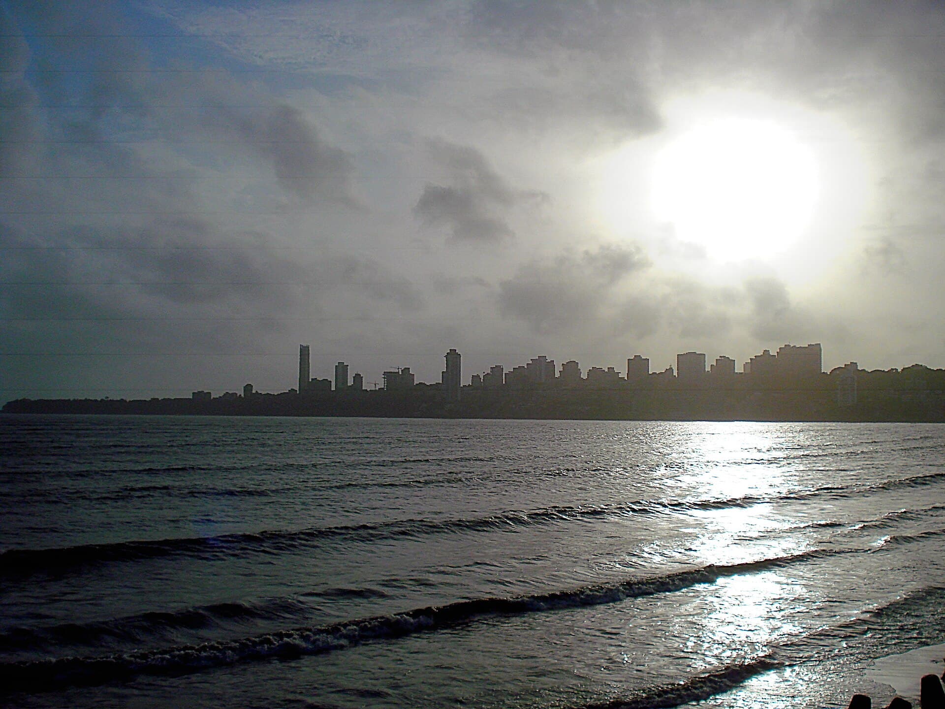 Marine Drive in Mumbai at sunset