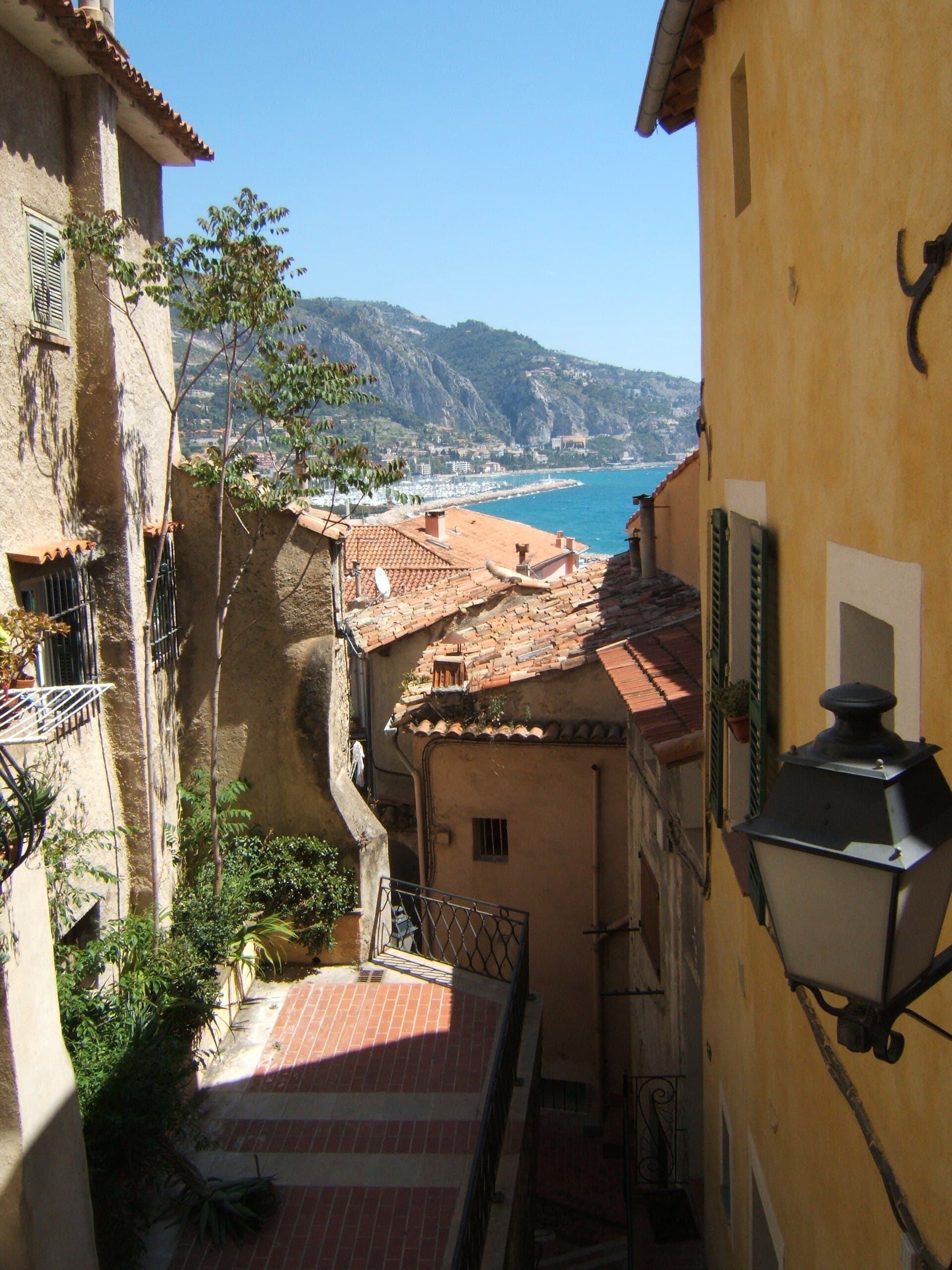 Garavan port in Menton with the old town and the Bastion in the background