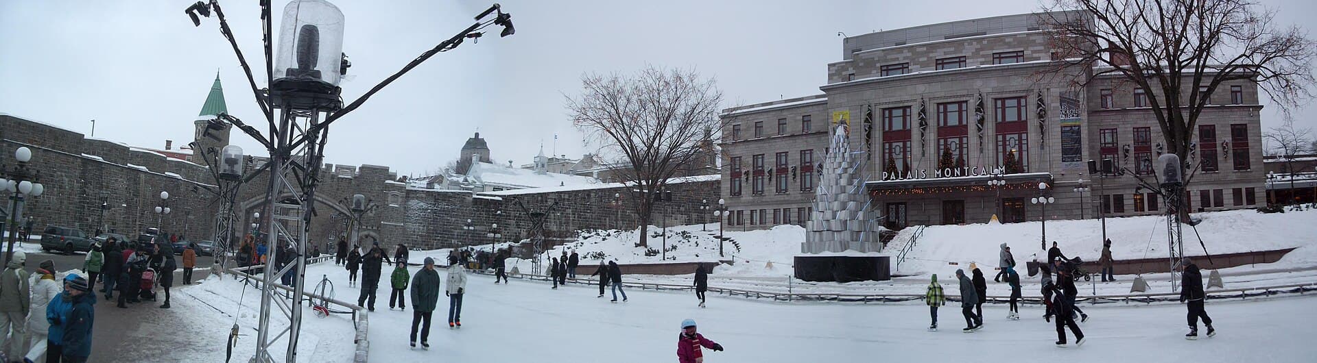 Place d'Youville and the Palais Montcalm in Quebec City in winter