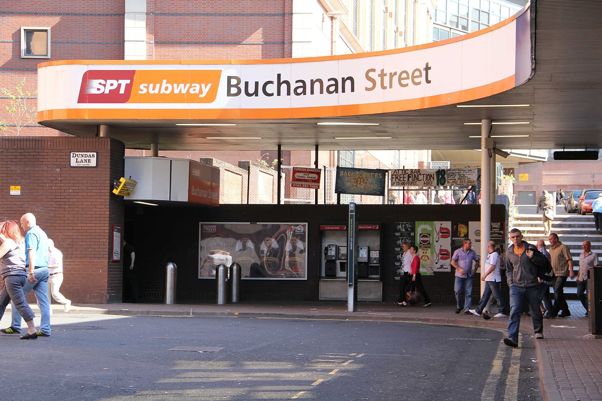 The entrance to Buchanan Street Subway station in the city centre