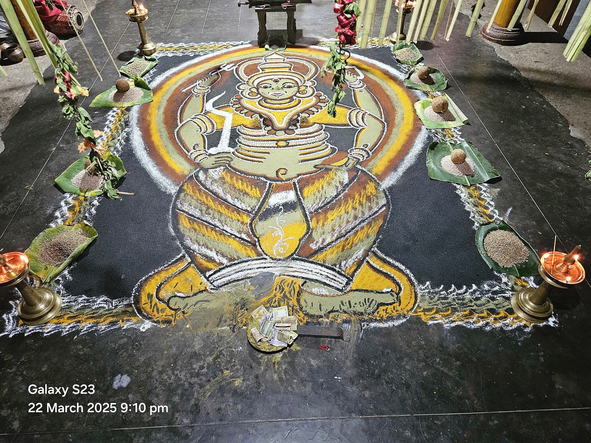 Attukal Bhagavathy Temple lit up at night during the festival