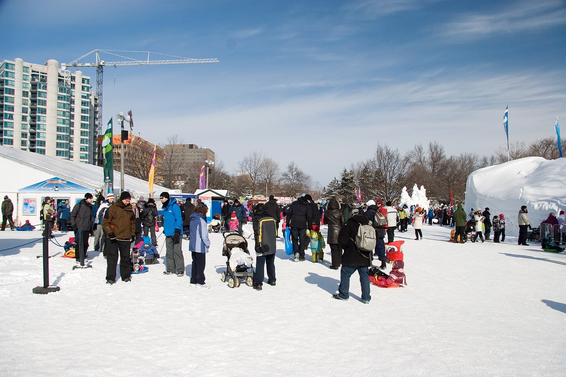 The Snowflake Kingdom in Jacques-Cartier Park, Gatineau, with its Ferris wheel and snow slides