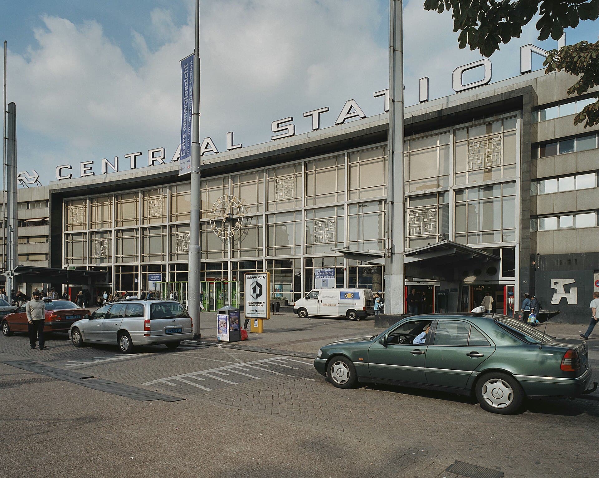 The Rotterdam Centraal station building on Stationsplein with its angled canopy
