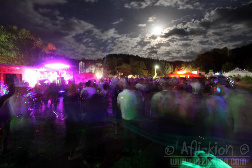 Festival-goers showing their wristbands at the entrance gate of Waiohika Estate