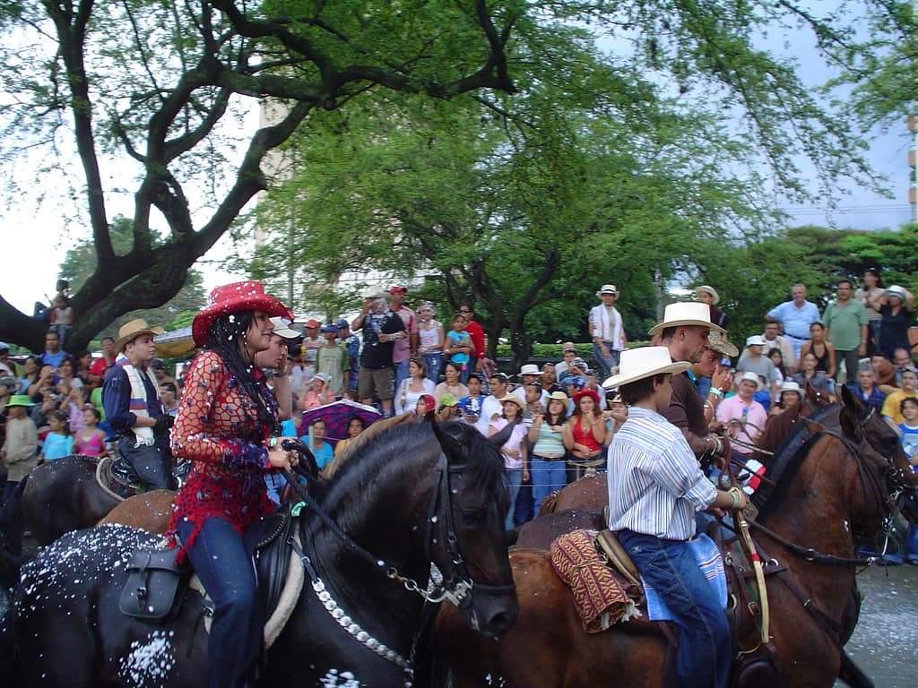 Horse riders in a historic cabalgata of the Feria de Cali