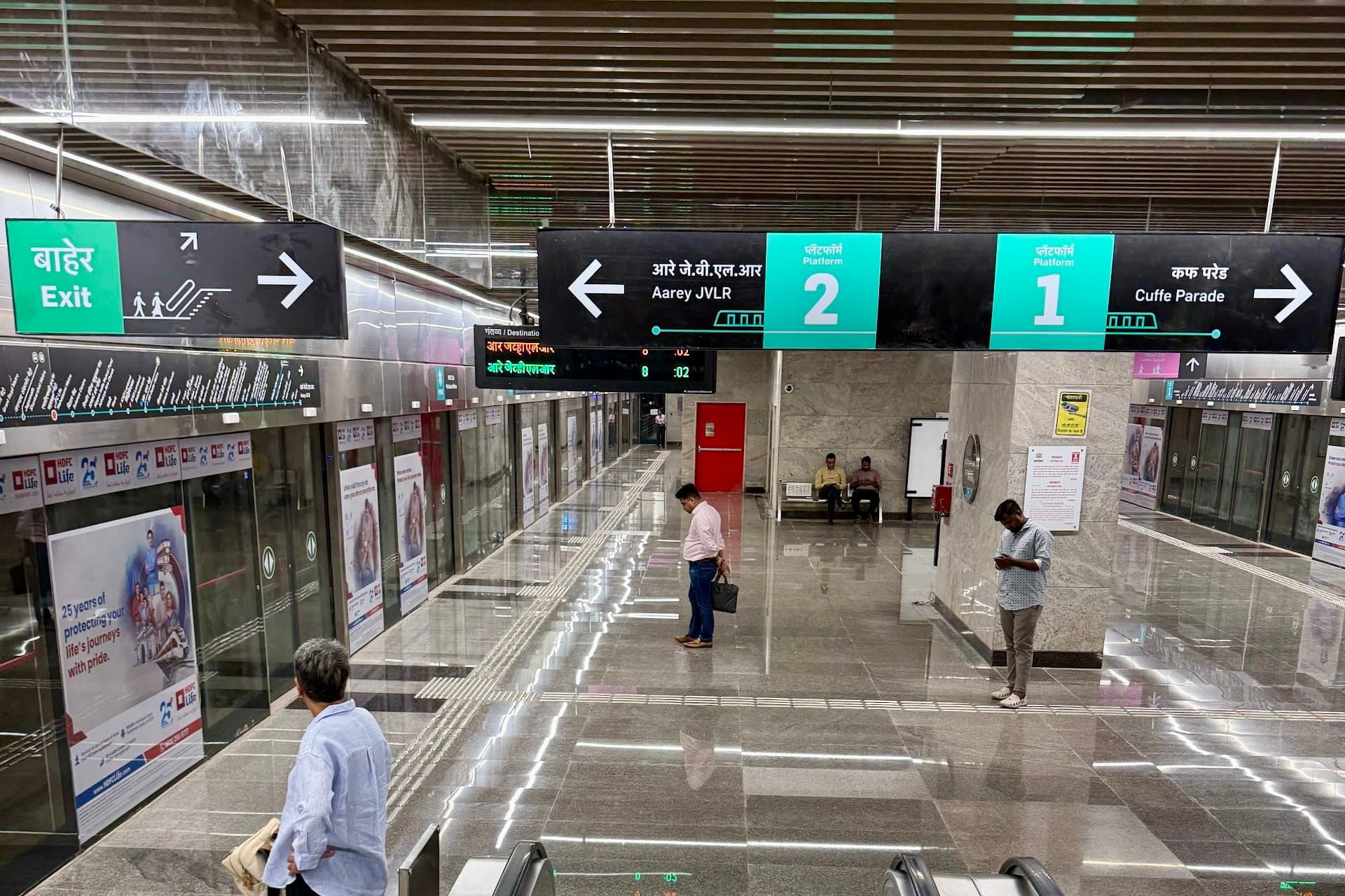 The Mahalaxmi Metro station on Mumbai Metro Line 3 (Aqua Line)